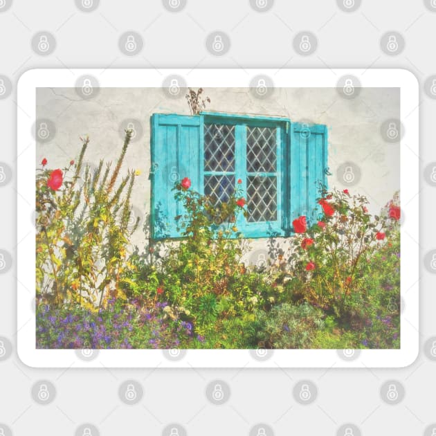 Old Cottage Window With Shutters Sticker by IanWL